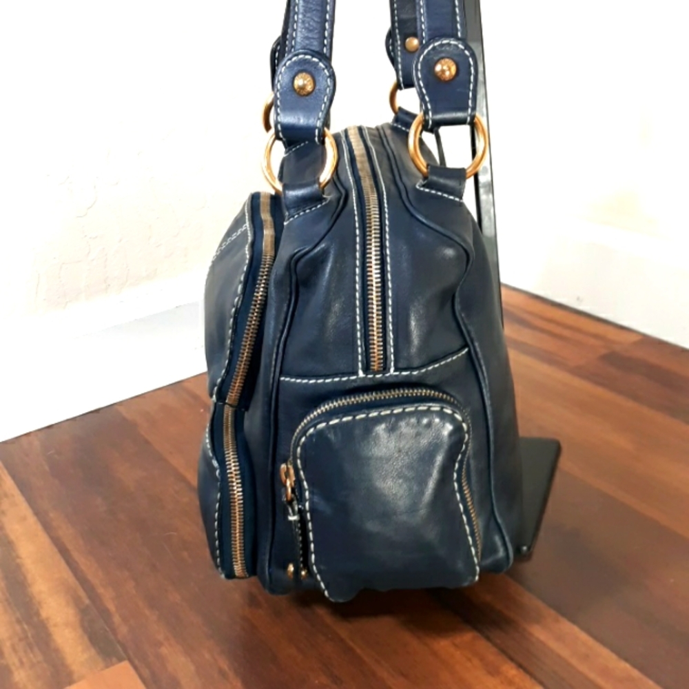 TOD'S Shoulder Leather Zip Pocket Handbag - Picture 4 of 16